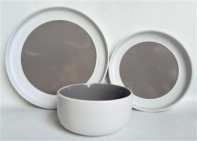 Simple 12-piece Stoneware Tableware Set, Popular For Families, Parties, And Restaurants.