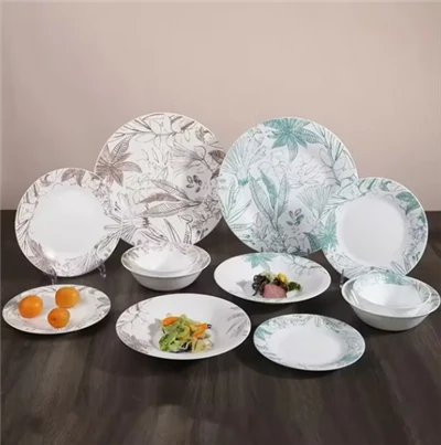 Opal Glassware Dinner Set With Decal Opal Glassware Dinner Set With Decal