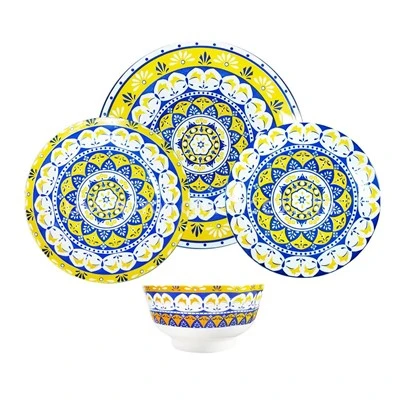 Tableware Set Boho Style Mandala Fancy Color