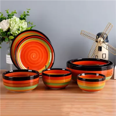 Rainbow Swirl Porcelain Dinnerware Sets