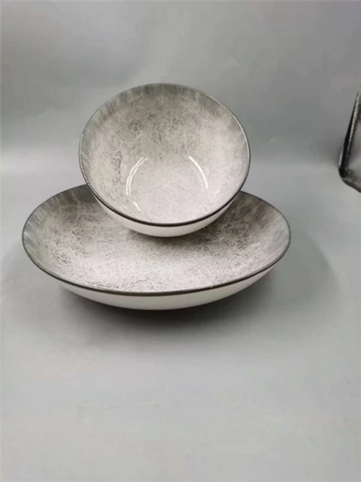 Speckled Reactive Glaze Ceramic Dinnerware Set Speckled Reactive Glaze Ceramic Dinnerware Set