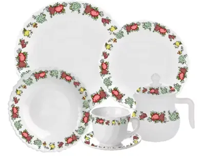 Wholesale 12pcs Opal Glass Dinner Set