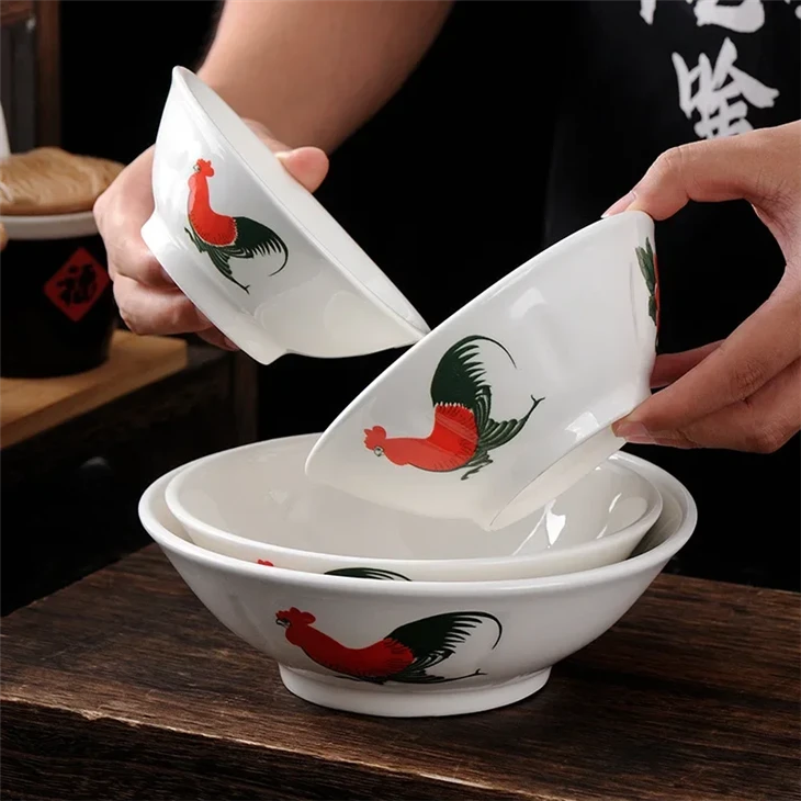 Vintage Rooster Pattern Pad Printing Ceramic Dinnerware Set factory