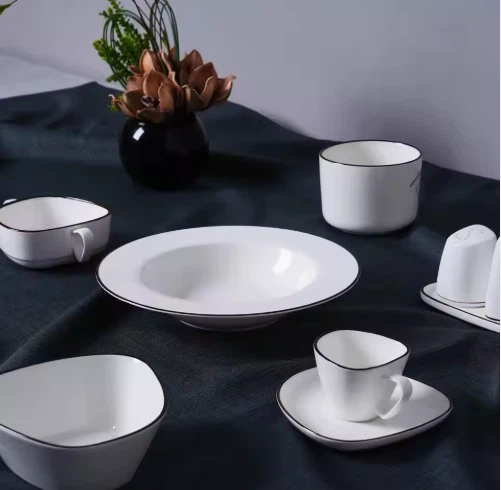 White Porcelain Simple Ceramic Tableware suppliers